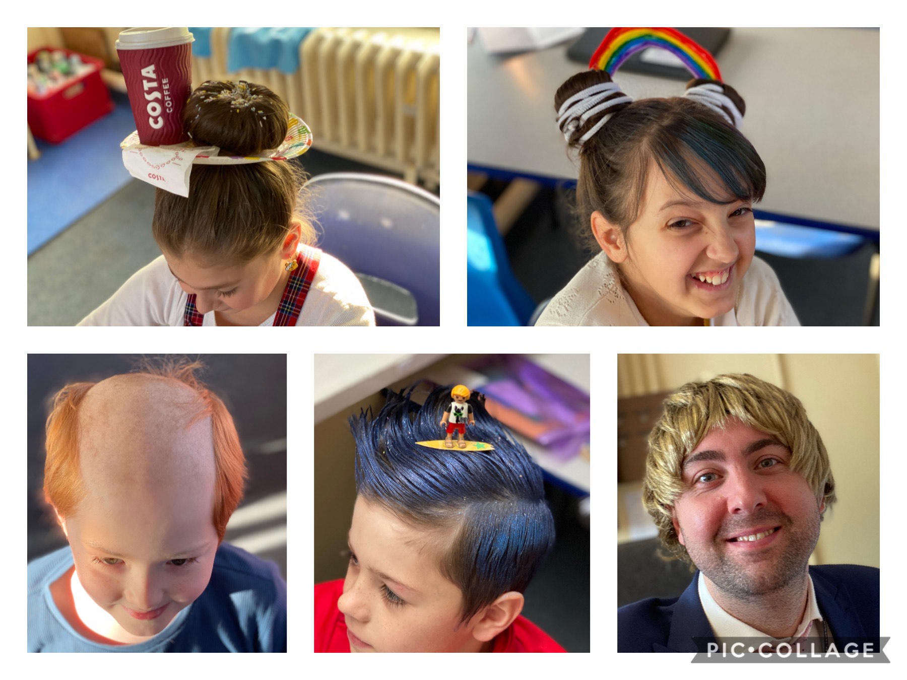 I couldn't find any ideas for boys on crazy hair day. Specifically bla... |  TikTok